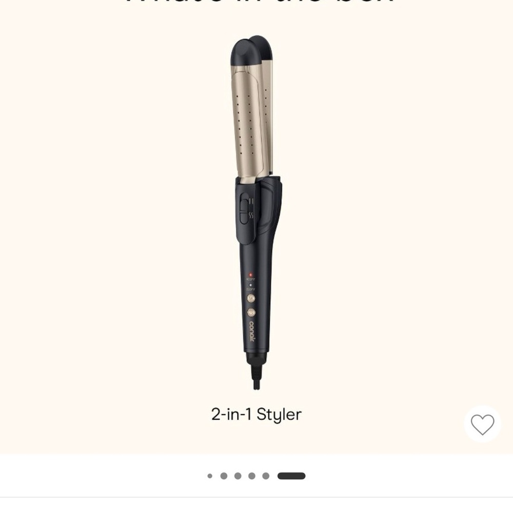 2-in-1 Black and Gold Hair Styler